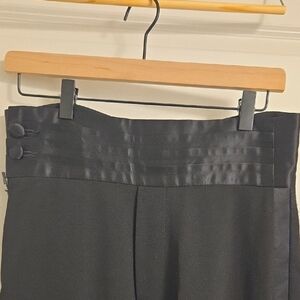 Stylish Black Trousers with Satin Waistband